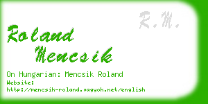 roland mencsik business card